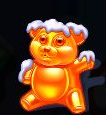 Sugar Rush Xmas Snow-topped gold gummy bear