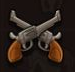 Le Cowboy Crossed revolvers