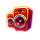 DJ BOOM BOOM Red-orange speaker