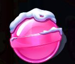 Sugar Rush Xmas Snow-topped pink round candy