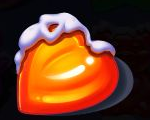 Sugar Rush Xmas Snow-topped orange heart candy