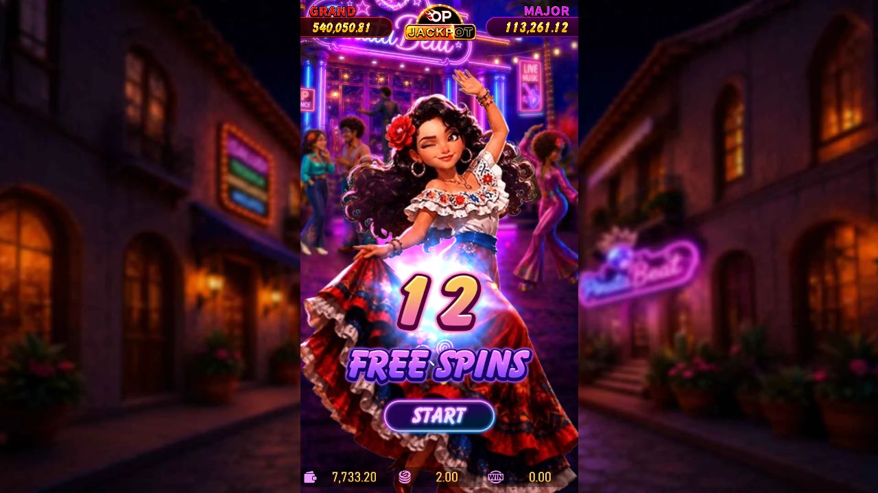 The purchased feature opens with twelve free spins and a Start button. The purchased feature opens with twelve free spins and a Start button.