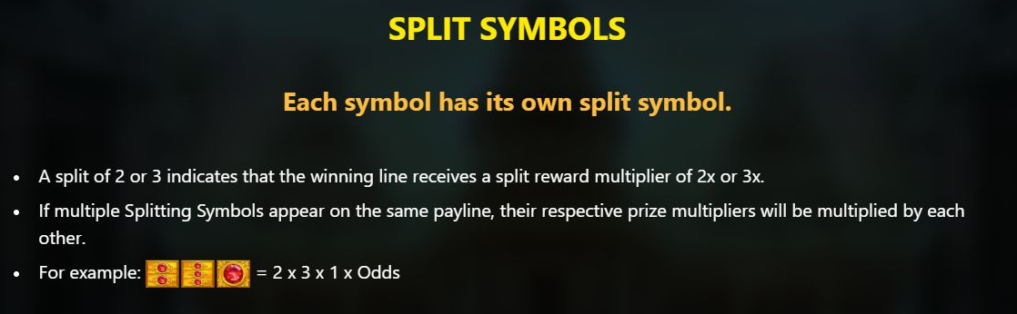 Help example of red gems split into two, three and one, giving a 6× factor on that line.