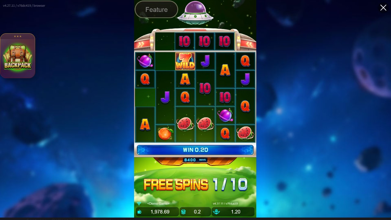 Actual Free Spins frame showing a 7 Wild at the top of reel three after the recorded golden K transformation