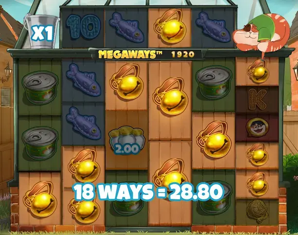 Cornelius Help example showing 18 winning bell ways across six reels