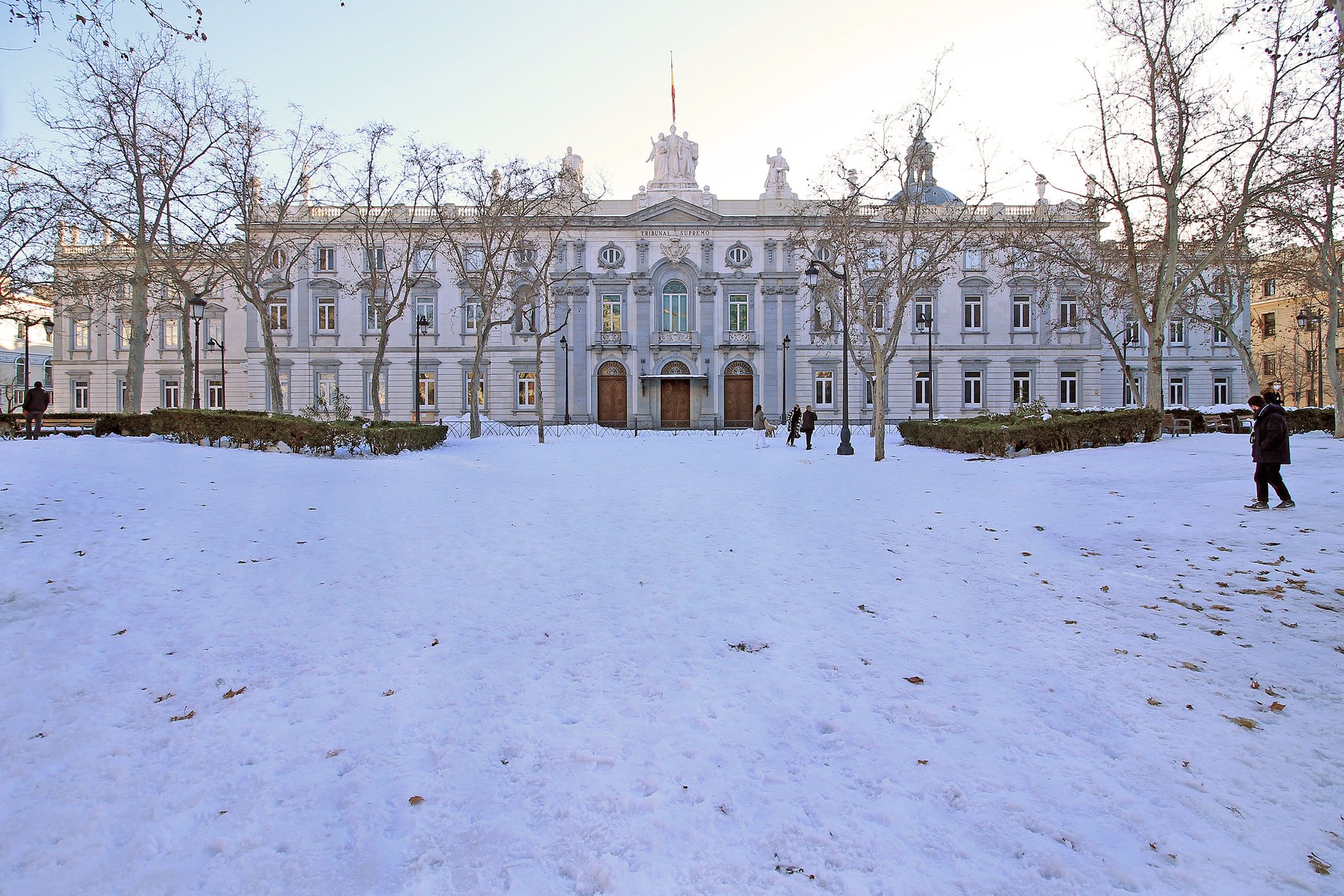 Facade of Spain's Supreme Court (Palacio de las Salesas / Palacio de Justicia) in Madrid