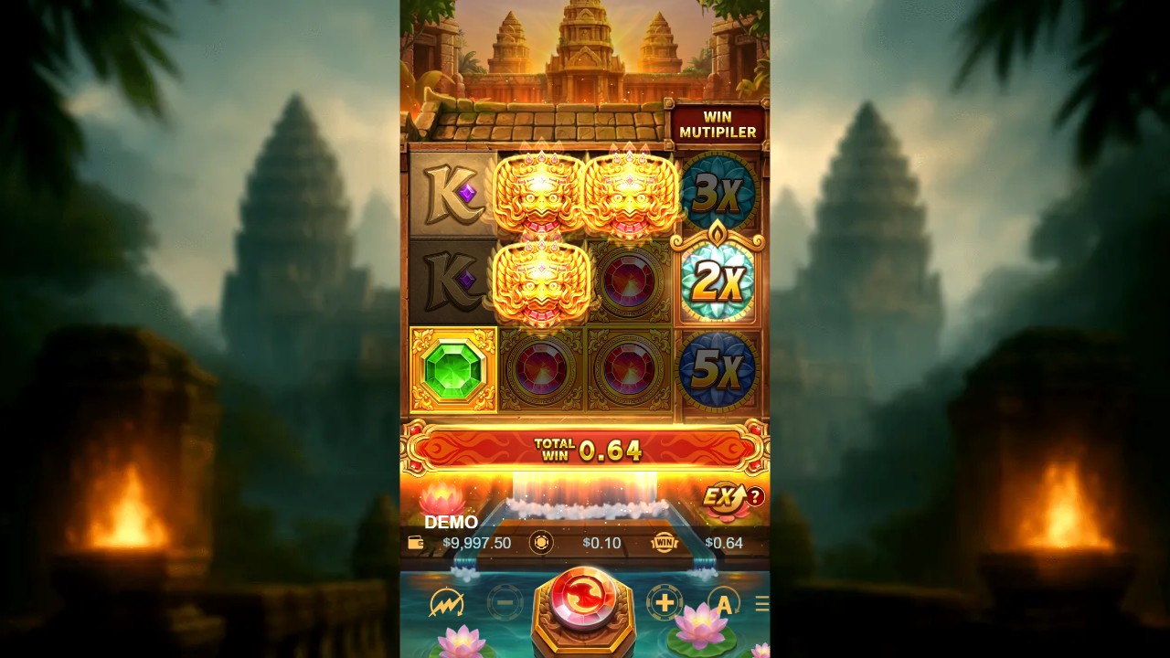 Ordinary Super Gems 2 two-line WILD result with central 2x and 0.64 payout