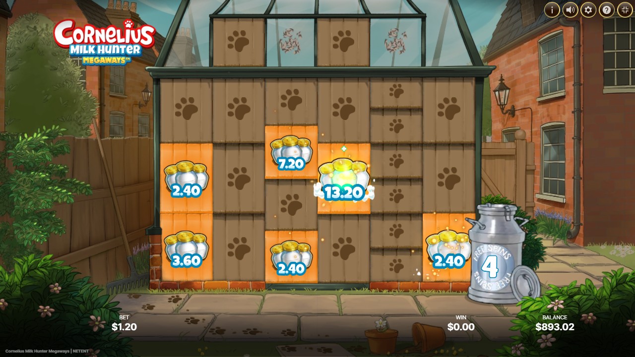 Cornelius Prize Booster stage showing six increased cash values totalling 31.20