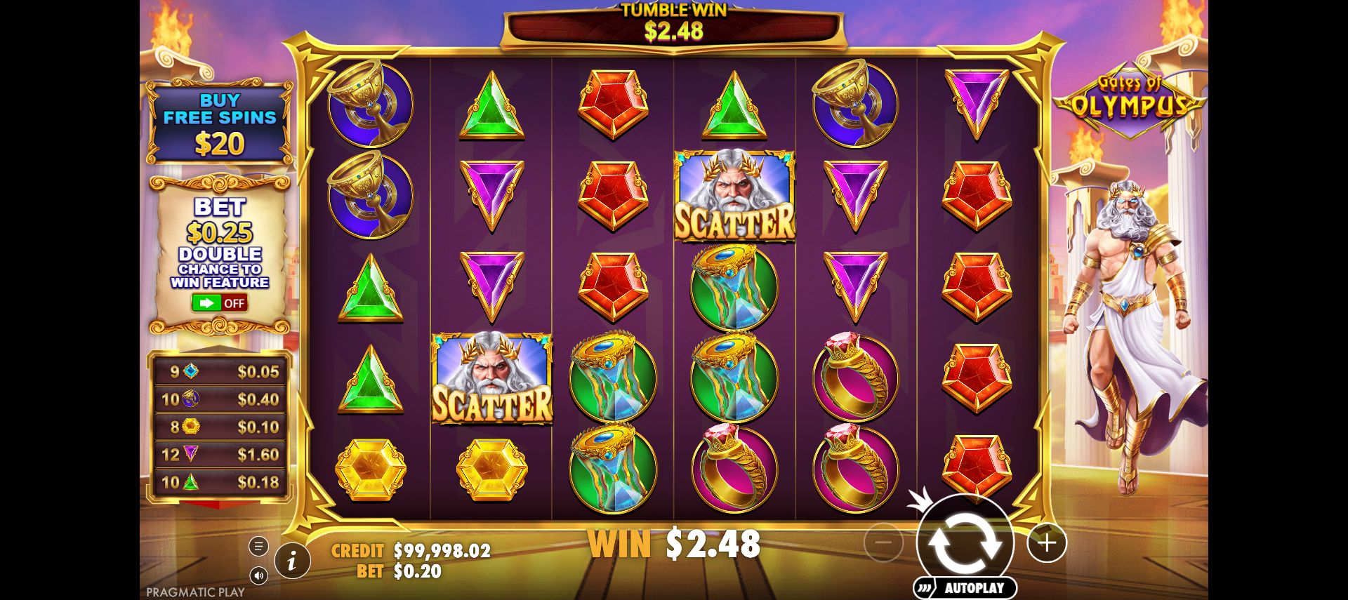 Spin 45 settled screenshot showing 2 dollars 48 payout