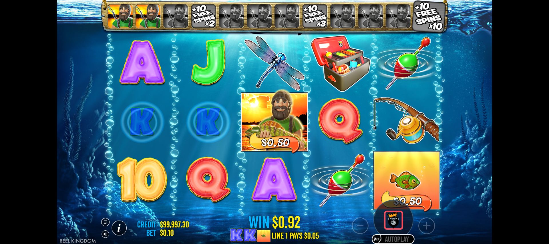 K K Wild combination on the middle payline