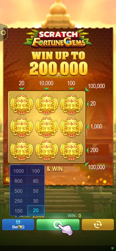 Bet menu open in the 390 by 844 portrait viewport