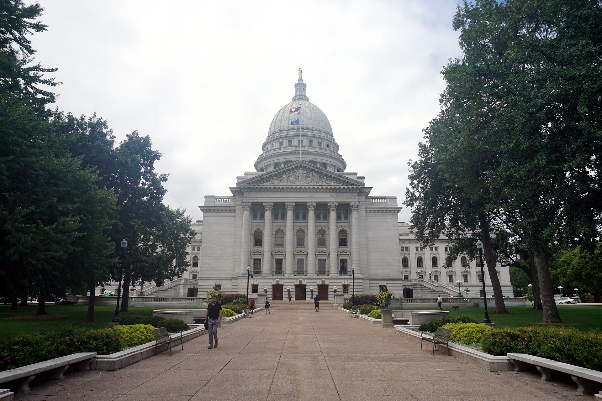 Wisconsin State Capitol on Capitol Square in Madison, Wisconsin, exterior view