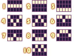 The ten fixed Starburst payline paths from the captured paytable