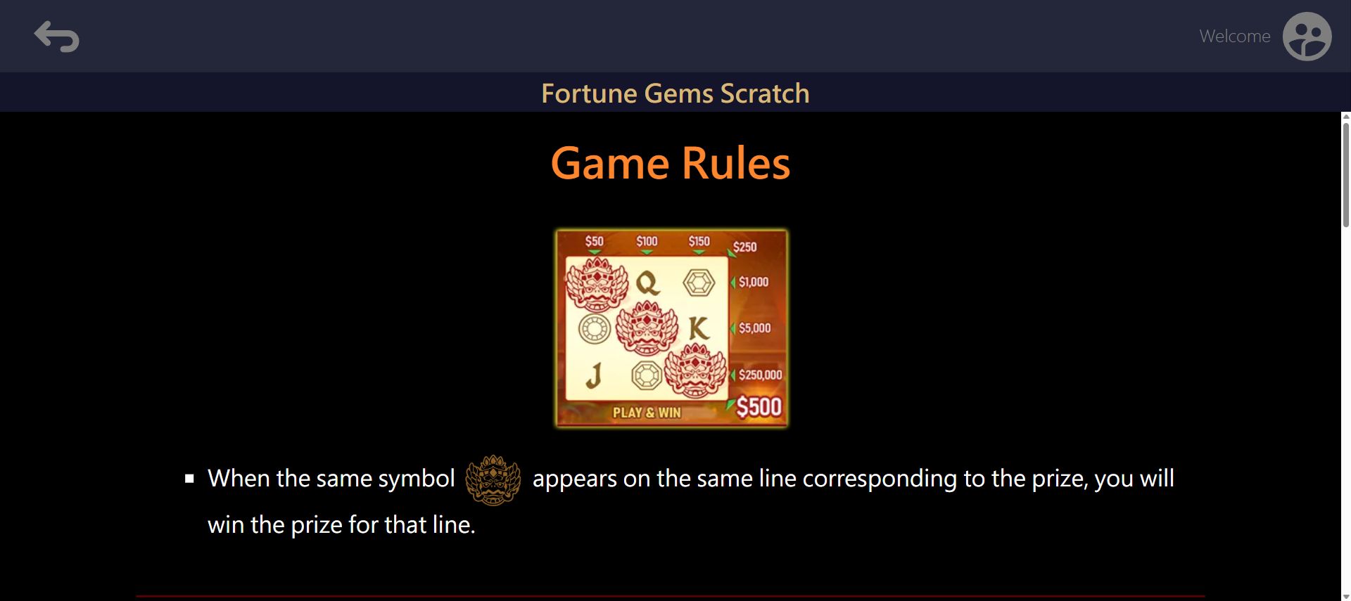 In-game Help showing three target masks on a descending diagonal and its outside prize