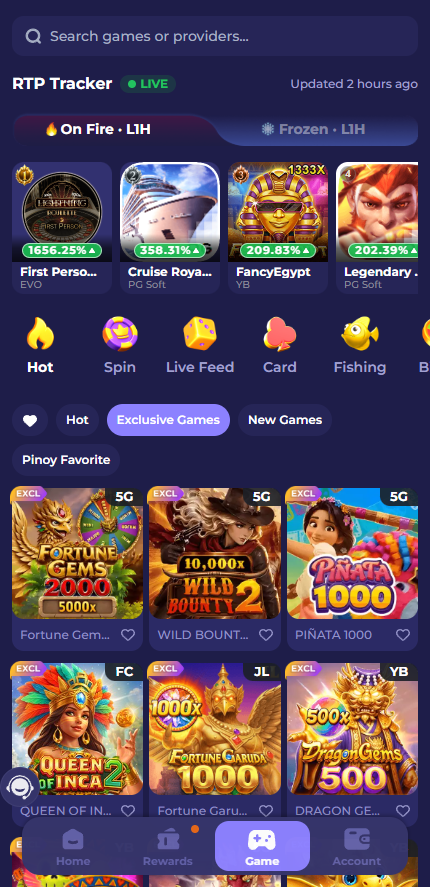 BIGBUNNY Exclusive Games catalogue with labelled game cards