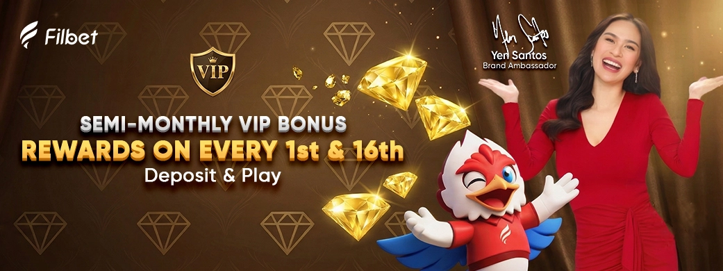Official Filbet semi-monthly VIP bonus artwork advertising rewards on the first and sixteenth