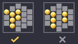 Actual Heist Stakes Help diagrams contrasting a valid consecutive left-to-right combination with an interrupted combination