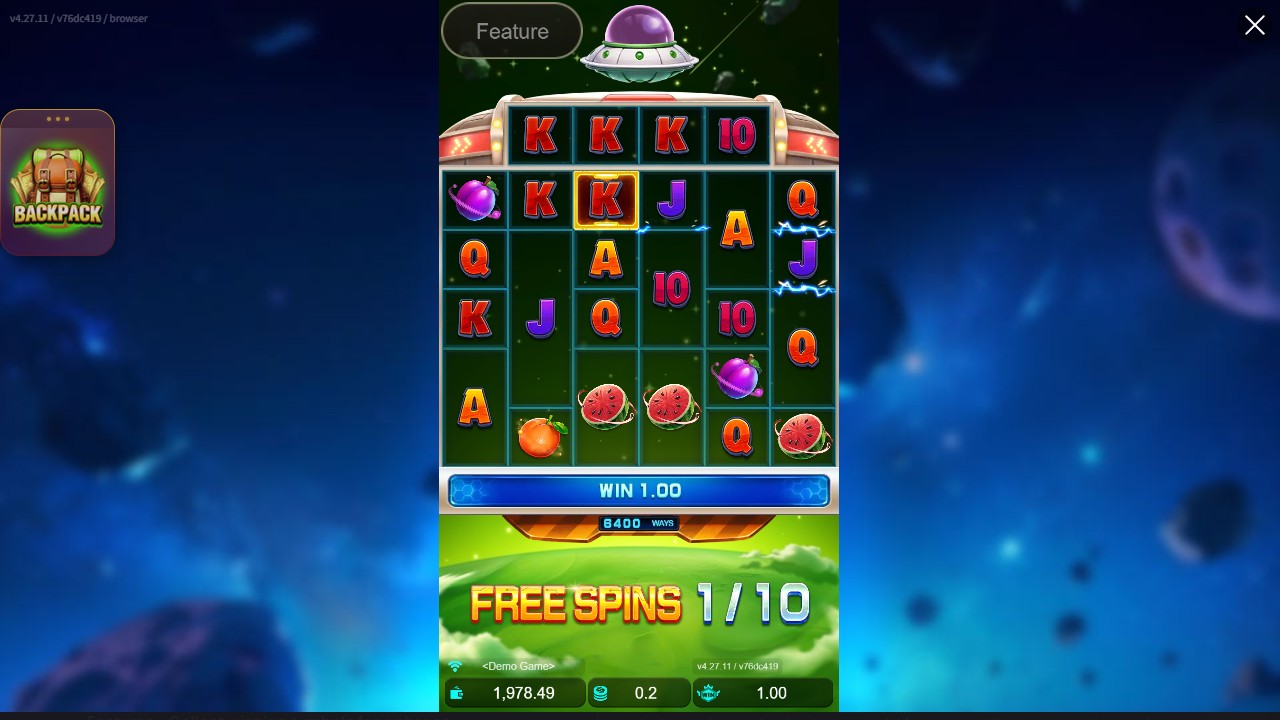 Golden K at the top of reel three during the first Free Spin before its recorded transformation