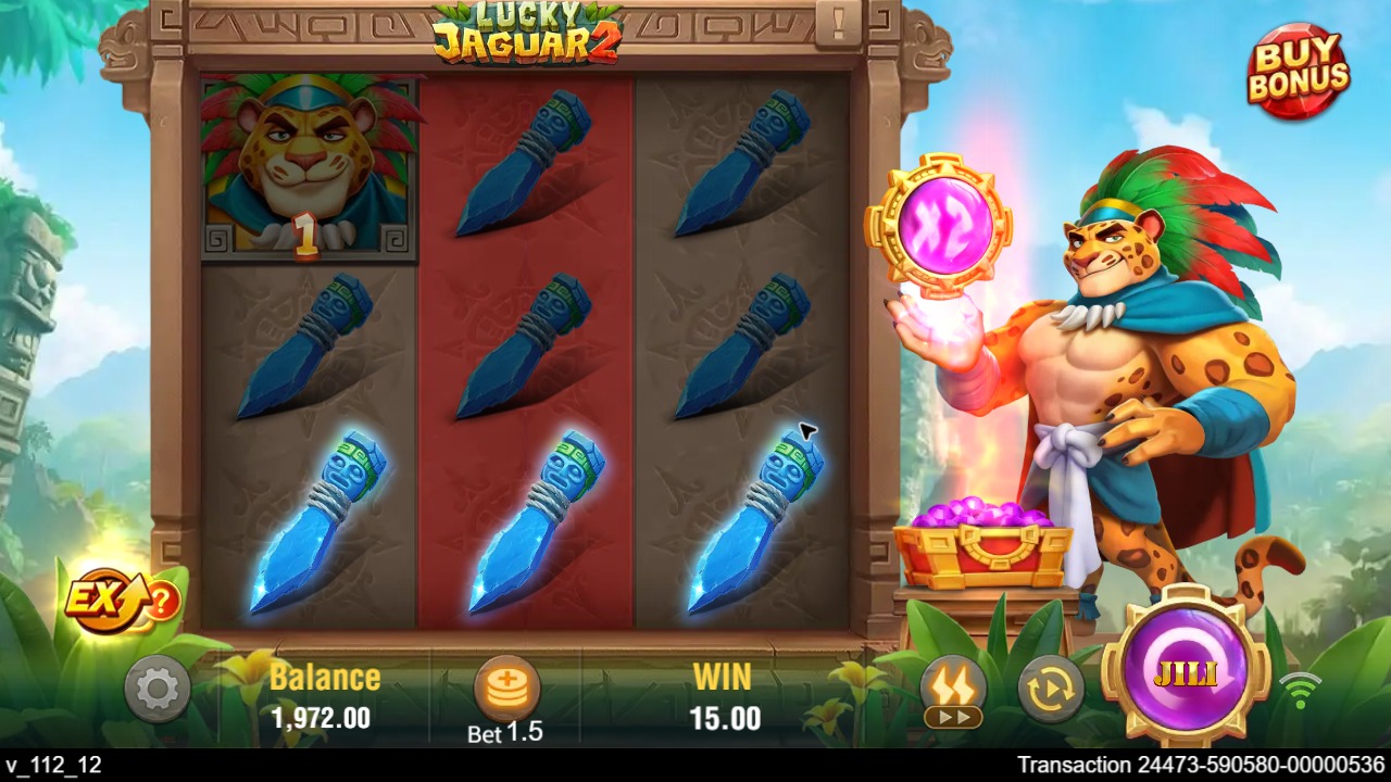 Lucky Jaguar 2 EX first spin settled with WIN 15