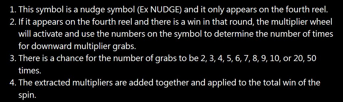In-game Ex NUDGE Help explaining the number of grabs and the addition of collected multipliers