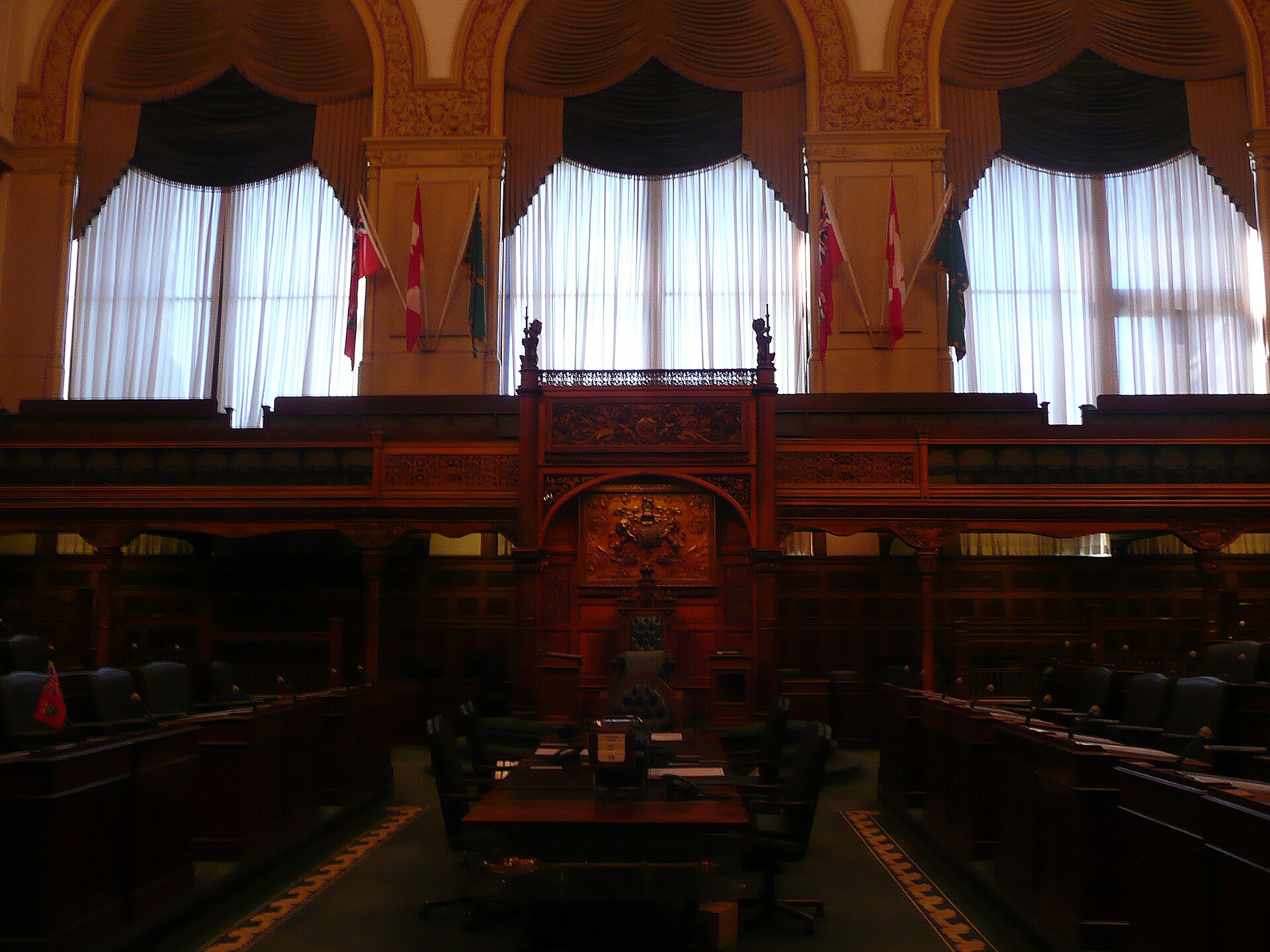The Legislative Assembly chamber in the Ontario Legislative Building, Toronto