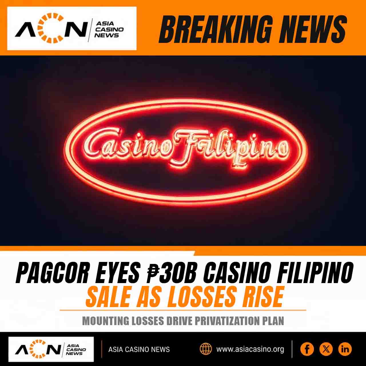Image accompanying industry outlet Asia Casino News’s report on the planned sale of Casino Filipino. Image source: Asia Casino News